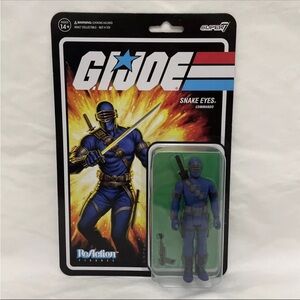 Snake Eyes Commando Cartoon V2 G.I. Joe Super7 Reaction Figure New In Hand